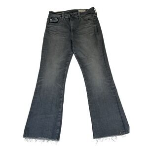 AG Adriano Goldschmied Farrah Boot Crop Jeans Faded Grey High Rise Denim Size 30